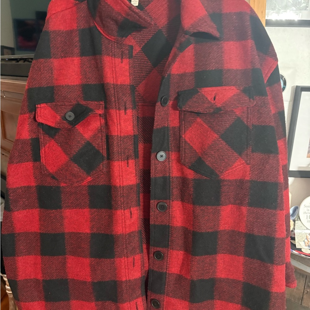 Terra & Sky Red and Black Plaid Shirt